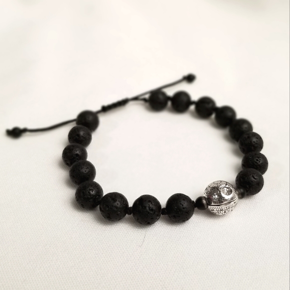 Death Star Lava Stone Bracelet, OS Adjustable - Picture 2 of 3